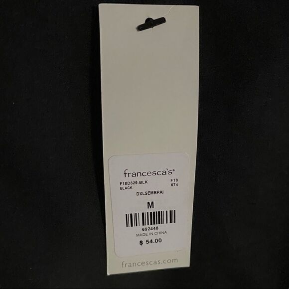 NWT Francesca’s Miami Women’s Embroidered Mini Dress in Black‎ Size Medium - Picture 6 of 7